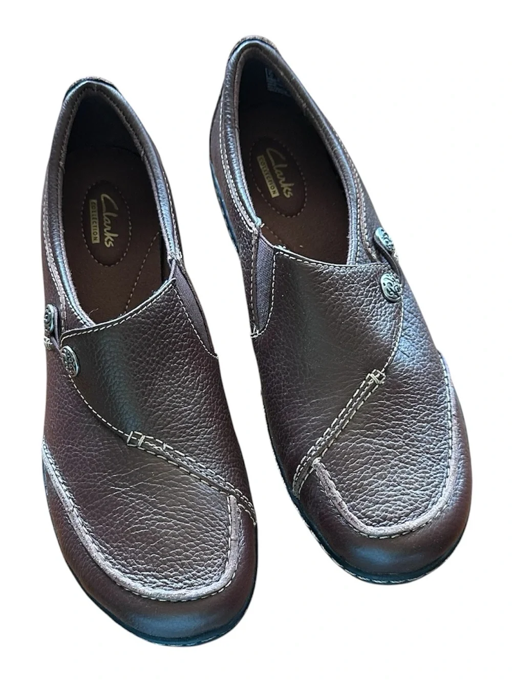 Clarks Ashland Lane Brown Leather Slip-On Loafers 11M new in box
